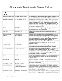 RealEstateGlossary Spanish Final March 23 2004