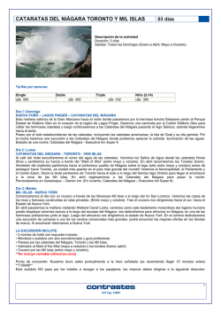 02-Cataratas del Niagara Toronto y Mil Islas 3 dias