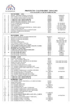 proyecto calendario 2.014-2.015 - Club Atletismo Lynze-Parla