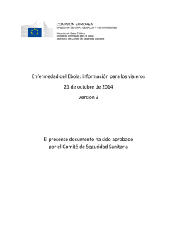 Enfermedad del &Eacute;bola: informaci&oacute;n para los viajeros 21 de octubre