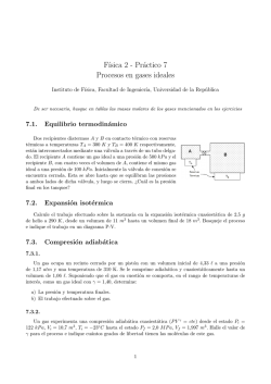 F&acute;ısica 2 - Pr&aacute;ctico 7 Procesos en gases ideales - EVA