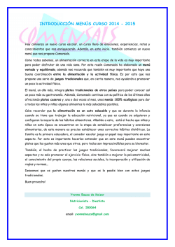 Introducci&oacute;n Comensals curso 2014-2015