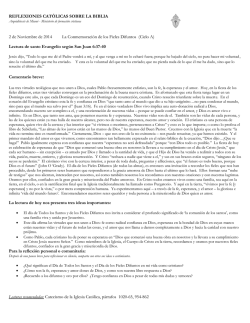 REFLEXIONES CAT&Oacute;LICAS SOBRE LA BIBLIA 2 de Noviembre de