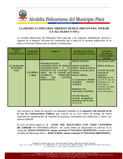 invitacion concurso abierto - Alcaldia de Paez