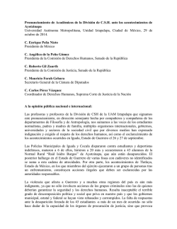 Pronunciamiento de Acad&eacute;micos de la Divisi&oacute;n de C - UAM Iztapalapa