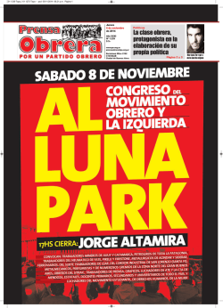 La clase obrera, protagonista en la elaboraci&oacute;n de - Partido Obrero