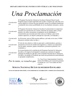 National School Lunch Week Proclamation