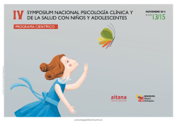 Programa completo - Psicolog&iacute;a Cl&iacute;nica y de la Salud con ni&ntilde;os y