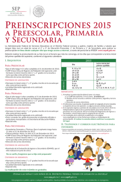 Convocatoria Preinscripciones 2015 - sepdf