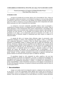 El DESARROLLO EMOCIONAL INFANTIL (0-6 - Educaci&oacute;n Inicial