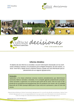 Informe clim&aacute;tico 11 - Cultivar Conocimiento Agropecuario SA