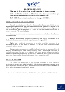 EL CIELO DEL MES Martes, 28 de octubre (con la - AstroCuenca