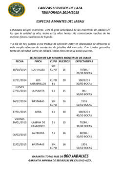 Cabezas SC - Especial jabal&iacute;es