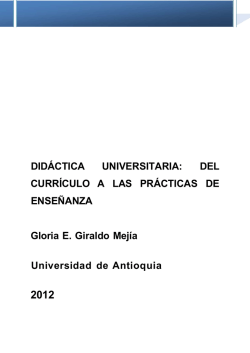 did&aacute;ctica universitaria: del curr&iacute;culo a las pr&aacute;cticas de ense&ntilde;anza