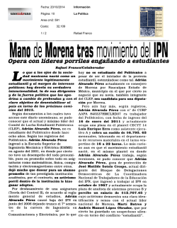 Mano de Morena tras movimiento del IPN