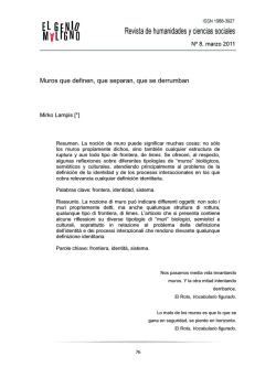 Muros que definen, que separan, que se derrumban - Las dos vidas