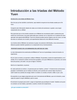 Introducci&oacute;n a las triadas del M&eacute;todo Yuen