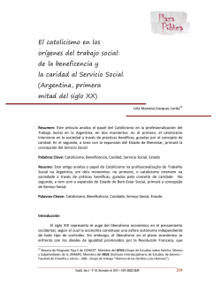 de la beneficencia y la caridad al Servicio Social. - Revista de