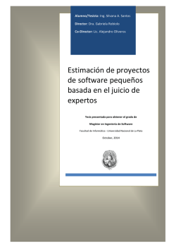 Estimaci&oacute;n de proyectos de software peque&ntilde;os basada en - SeDiCI