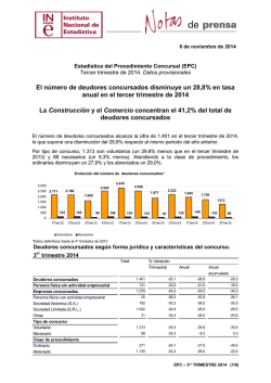 Estad&iacute;stica del Procedimiento Concursal. EPCEPC. Tercer trimestre