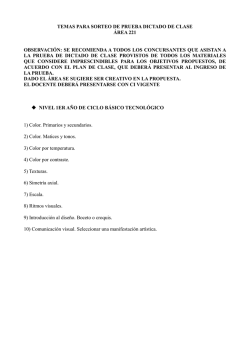 Temas para sorteo de clase &aacute;rea 221 - Utu