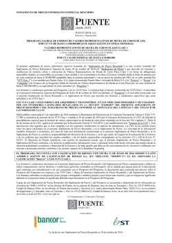 PUENTE VCP - Clase 1 Suplemento Resumido - Bancor