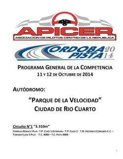 Cronograma - Formula Renault Plus