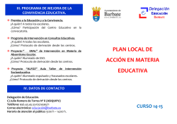 PLAN LOCAL DE ACCI&Oacute;N EN MATERIA EDUCATIVA