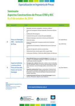 PROGRAMA del SEMINARIO - Capacitaci&oacute;n en Ingenier&iacute;a de Presas