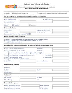 Solicitud para Voluntariado Escolar