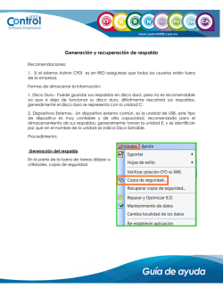 guia de generacion y recupeacion de respaldo - Control 2000