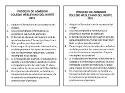 requisitos para la admisi&oacute;n. - Colegio Wesleyano del Norte - CWN