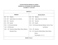 colegio nuestra se&ntilde;ora de lourdes horario de las pruebas por