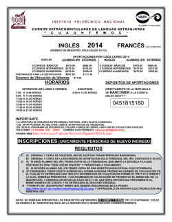 INGL&Eacute;S 0451815180 - CECyT #7 CUAUHTEMOC - Instituto