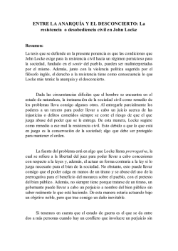 La resistencia o desobediencia civil en John Locke