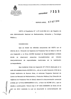 Disposici&oacute;n 7331/2014 - Anmat