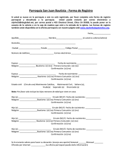 Parroquia San Juan Bautista - Forma de Registro - St. John the