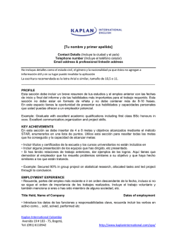[Tu nombre y primer apellido] - Kaplan International Colleges