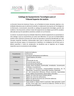 Cat&aacute;logo de Equipamiento Tecnol&oacute;gico para el Tribunal - Setec