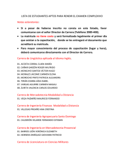 Listado de Habilitados a la Primera Convocatoria - Espe