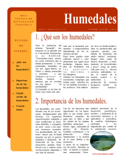 1. &iquest; Qu&eacute; son los humedales? 2. Importancia de los humedales. - Uacj