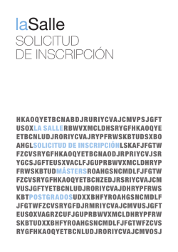 SOLICITUD DE INSCRIPCI&Oacute;N - La Salle