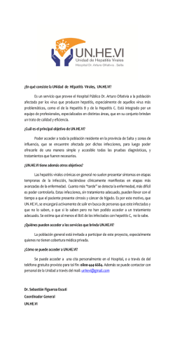 &iquest;En qu&eacute; consiste la UNidad de HEpatitis VIrales - Hospital O&ntilde;ativia