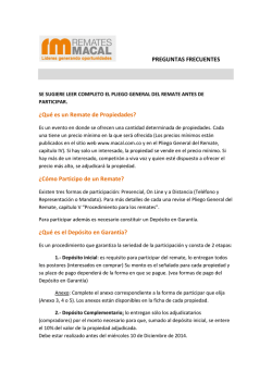 PREGUNTAS FRECUENTES &iquest;Qu&eacute; es un Remate - Remates Macal