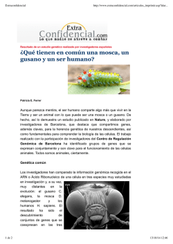&iquest;Qu&eacute; tienen en com&uacute;n una mosca, un gusano y un ser humano? - crg