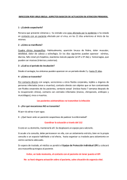 Infecci&oacute;n por virus &Eacute;bola. Aspectos b&aacute;sicos de actuaci&oacute;n en - Semg