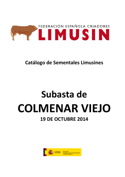 cat&Aacute;logo SUBASTA - Federaci&oacute;n Espa&ntilde;ola de Criadores Limusin