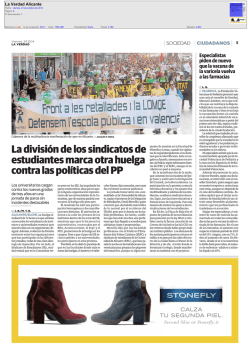 24102014 Verdad &ndash; Divisi&oacute;n sindicatos estudiantes
