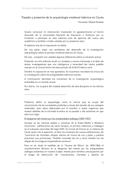 Pasado y presente de la arqueolog&iacute;a medieval isl&aacute;mica en - UNED