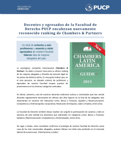 Docentes y egresados de la Facultad de Derecho PUCP encabezan